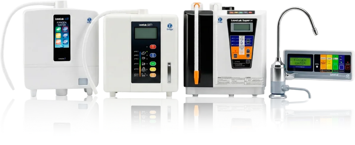 Enagic Kangen Water ionizer machines lineup including K8 and SD501 models