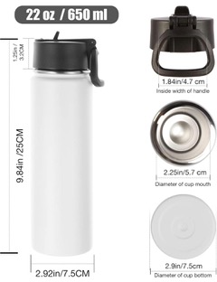 White reusable water flask with straw